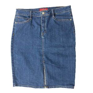 VINTAGE GUESS Denim Skirt 31 Ladies Made in USA Classic Logo Pockets 90s Rare